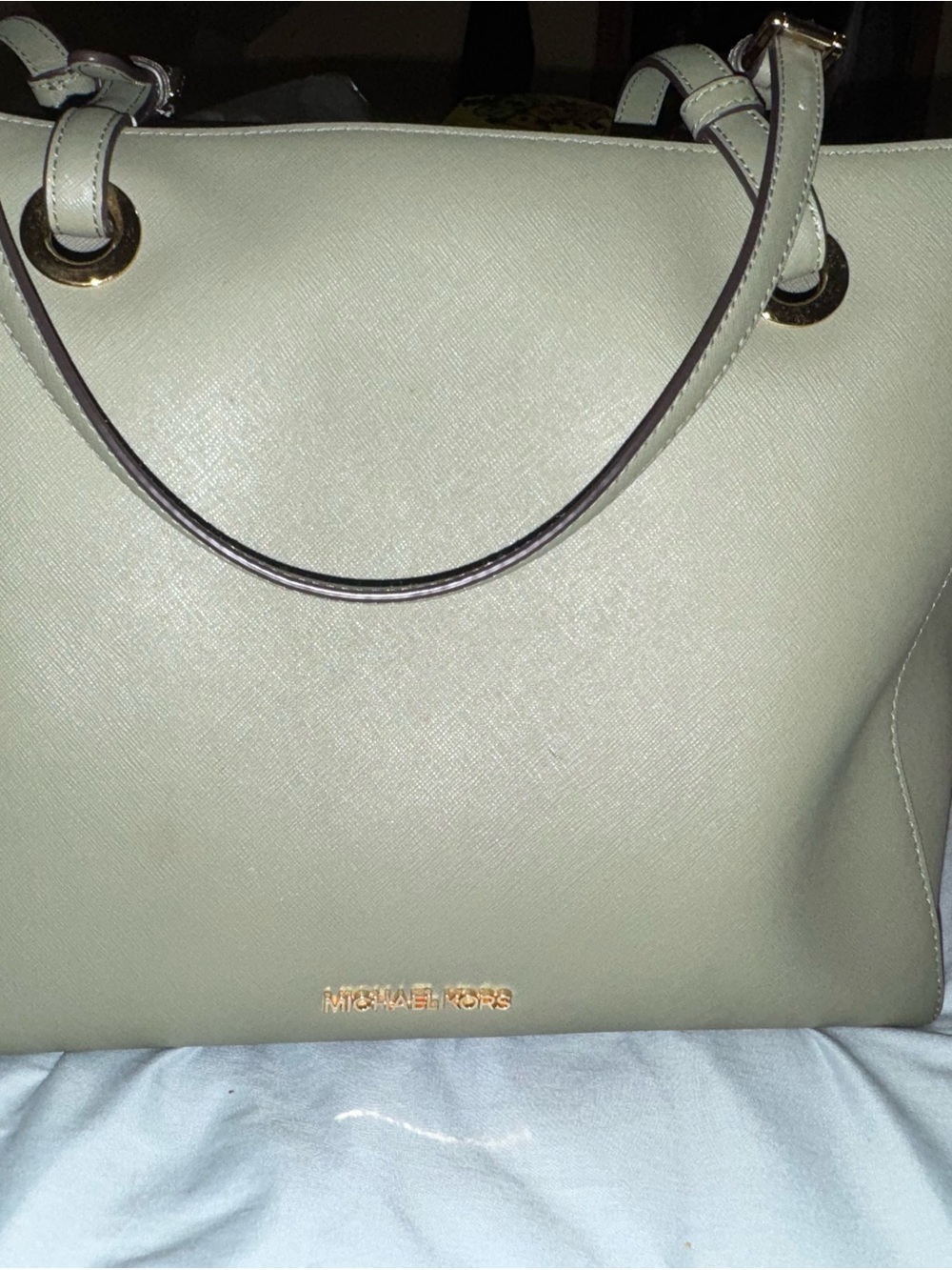 Michael Kors Shoulder Tote in Light Sage Green